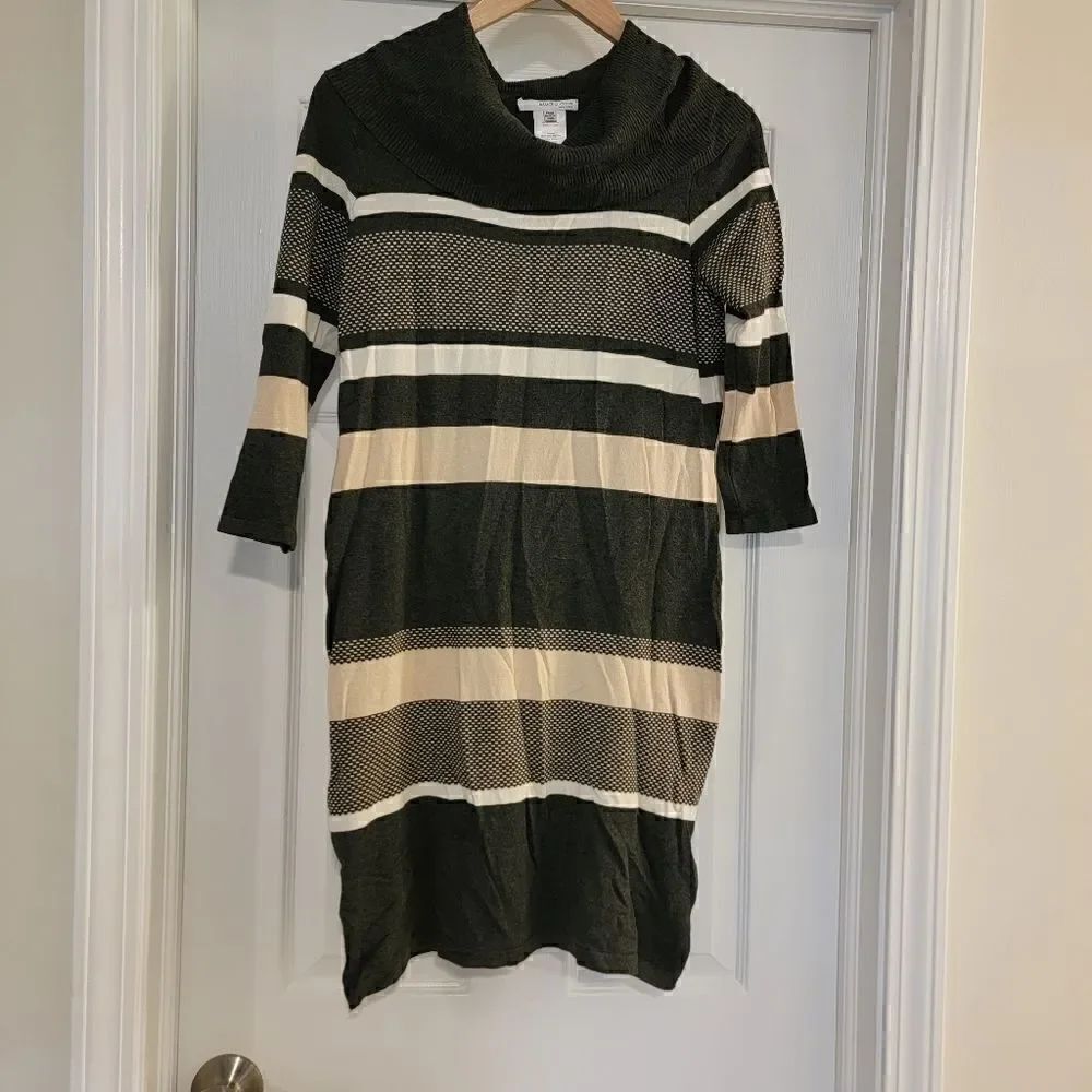 Studio One Sweater Dress Striped medium petite
